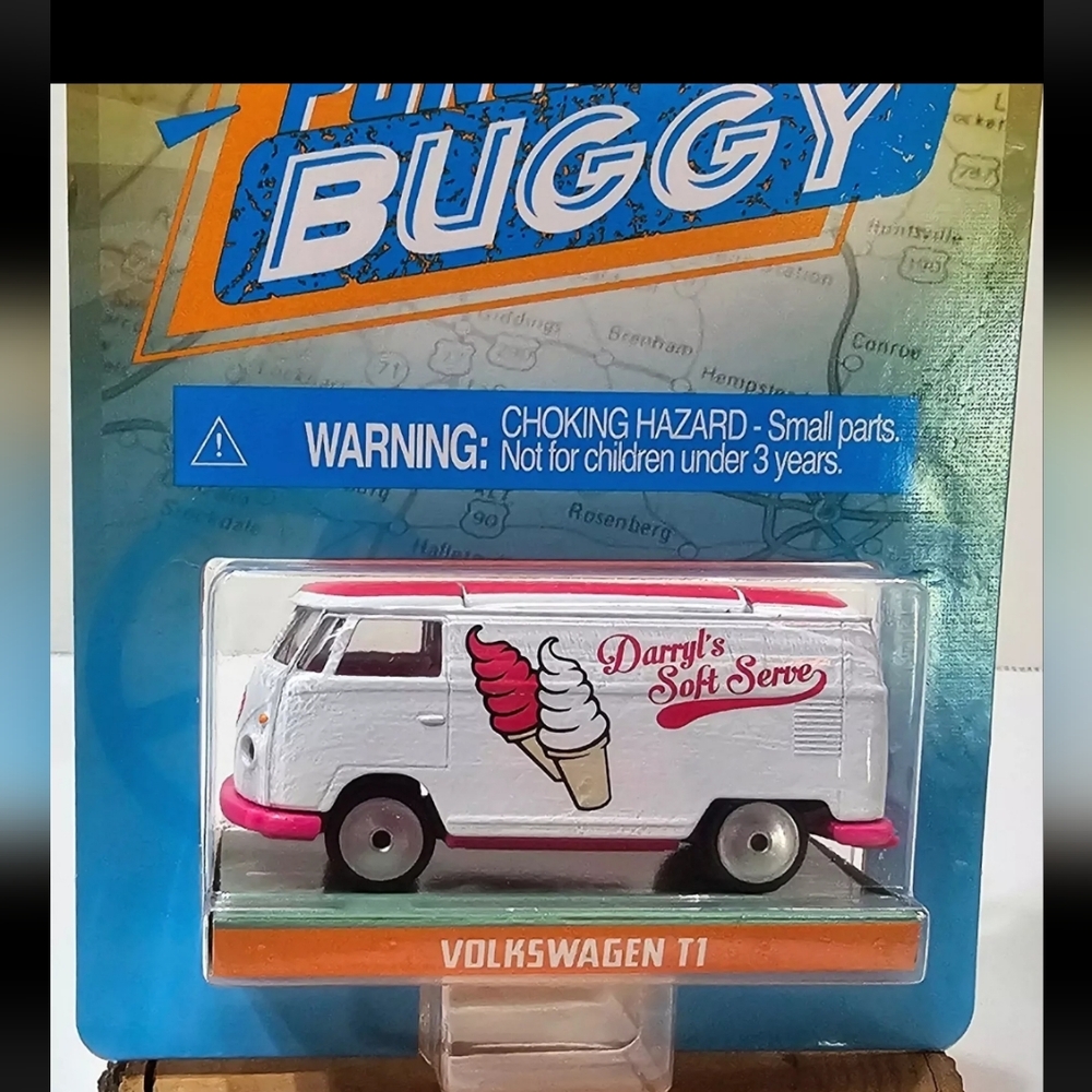 Rare Jada 1:64 Volkswagen T1 Darryl's Soft Serve Ice Cream White Pink Van New